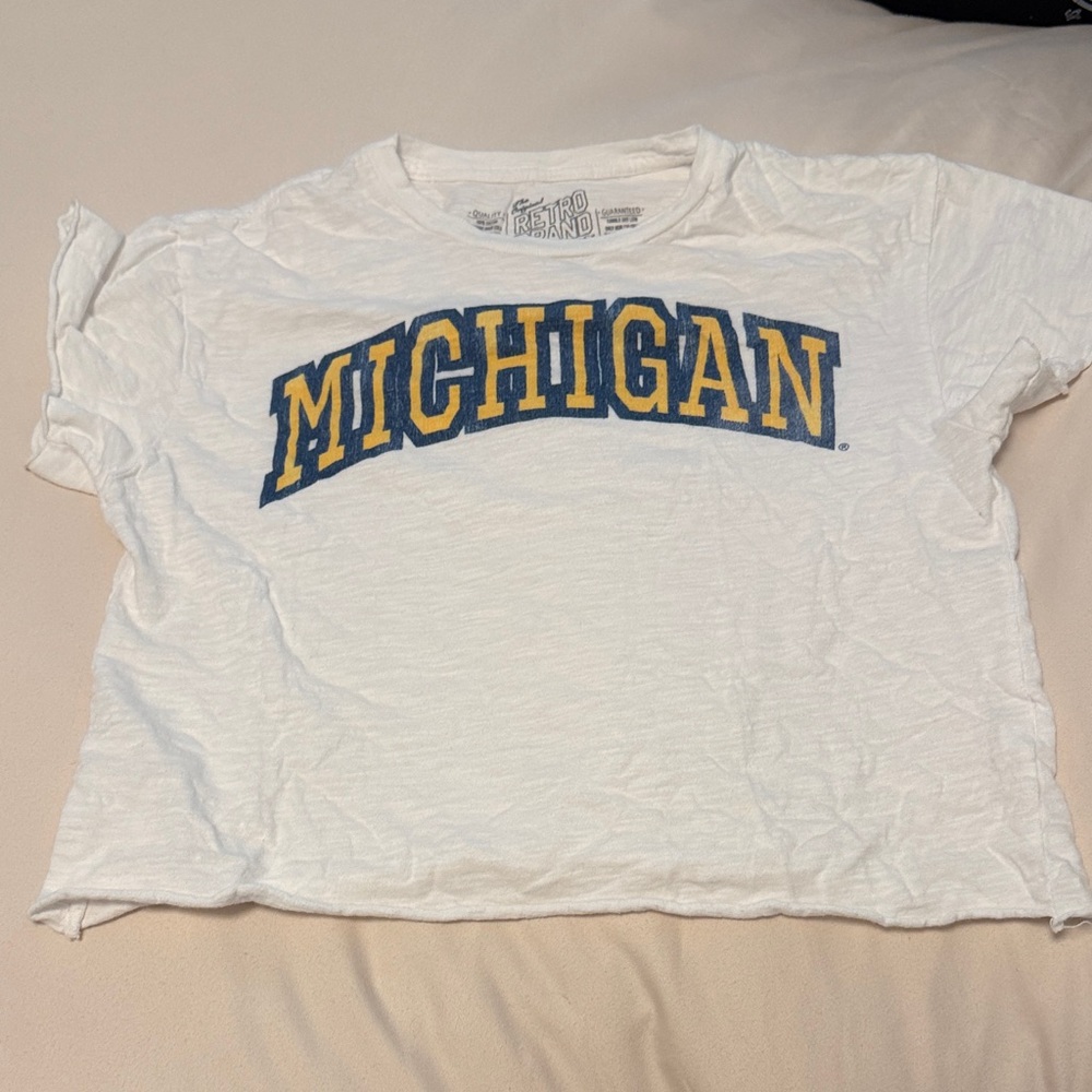 Original Retro Brand White and Blue Michigan Kids Tee